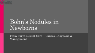 Bohn’s Nodules in Newborns - Surya dental care