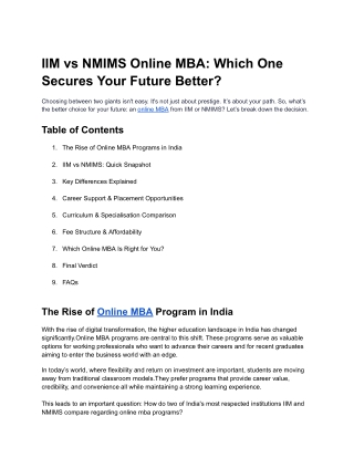 IIM vs NMIMS Online MBA_ Which One Secures Your Future Better