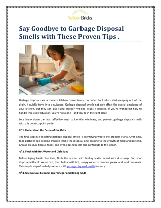 Say Goodbye to Garbage Disposal Smells with These Proven Tips
