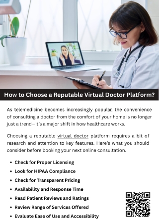 How to Choose a Reputable Virtual Doctor Platform?
