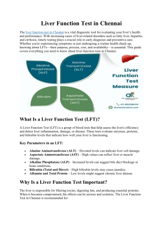 Liver Function Test in Chennai