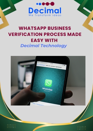WhatsApp Business Verification Process Made Easy with Decimal Technology