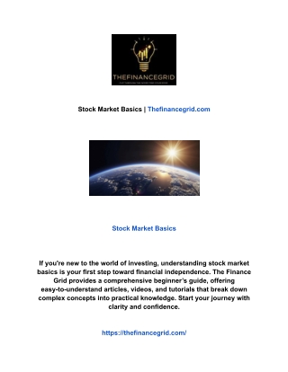 Stock Market Basics | Thefinancegrid.com