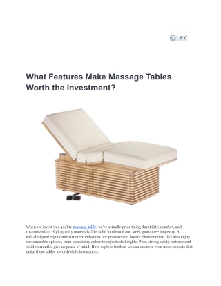 What Features Make Massage Tables Worth the Investment-Livingearthcrafts