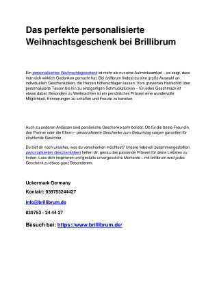 Das perfekte personalisierte Weihnachtsgeschenk bei Brillibrum