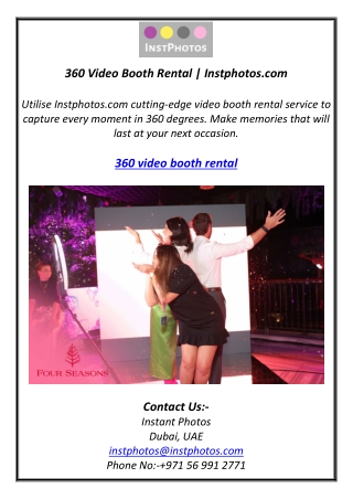 360 Video Booth Rental | Instphotos.com