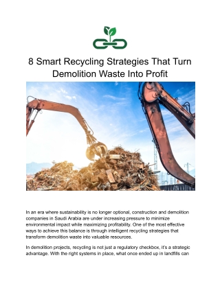 8 Smart Recycling Strategies That Turn Demolition Waste Into Profit
