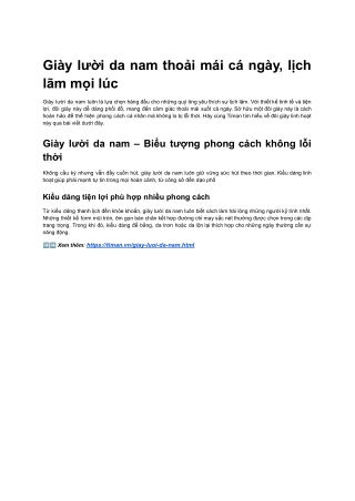 Giay luoi da nam thoai mai ca ngay, lich lam moi luc