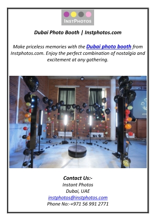 Dubai Photo Booth | Instphotos.com