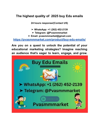 The highest quality of  2025 buy Edu emails