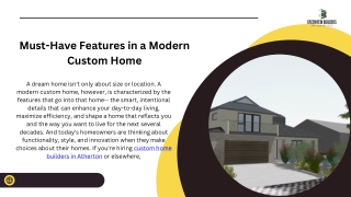 Must-Have Features in a Modern Custom Home