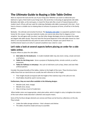 The Ultimate Guide to Buying a Side Table Online.Doc