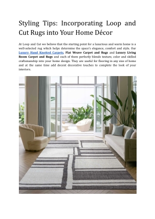 Styling Tips_ Incorporating Loop & Cut Rugs into Your Home Décor