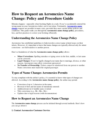 How to Request an Aeromexico Name Change