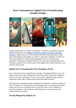 How Contemporary Digital Art is Transforming Graphic Design