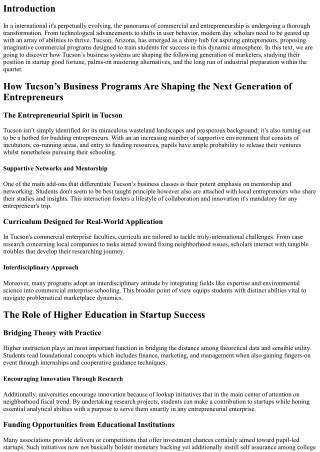 Navigating the Future: How Tucson’s Business Programs Prepare Students for Succe