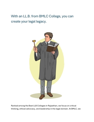 With an LL.B. from BMLC College, you can create your legal legacy