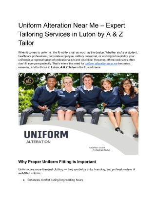 Uniform Alteration Near Me – A & Z Tailor