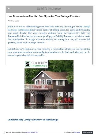 Cottage Insurance in Mississauga