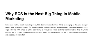 Why RCS Is the Next Big Thing in Mobile Marketing