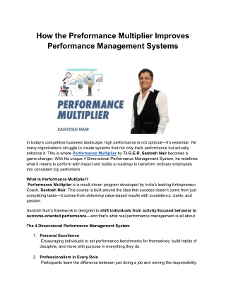 How the Preformance Multiplier Improves Performance Management Systems