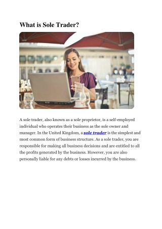 What is Sole Trader in the UK