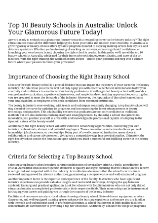 Top 10 Beauty Schools in Australia_ Unlock Your Glamorous Future Today!