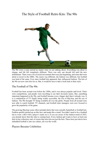 The Style of Football Retro Kits The 90s