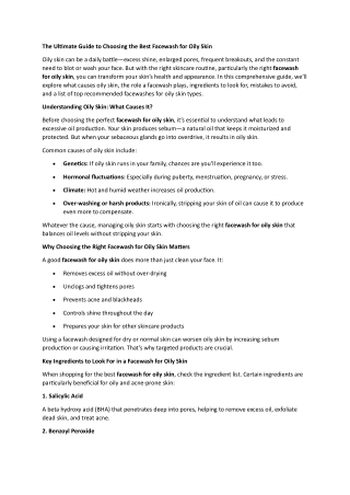 facewash for oily skin