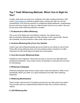 Top 7 Teeth Whitening Methods_ Which One Is Right for You