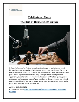 Play the Free and Difficult Master Chess Game Online