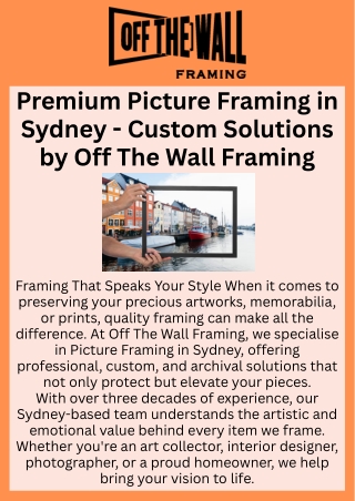 Premium Picture Framing in Sydney  Off The Wall Framing Experts