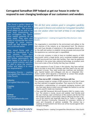 How Samadhan ERP Helped a Corrugated Giant Streamline Operations