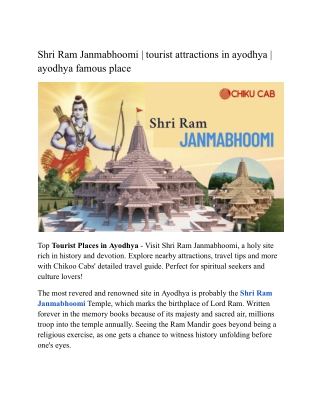 Shri Ram Janmabhoomi _ tourist attractions in ayodhya _ ayodhya famous place