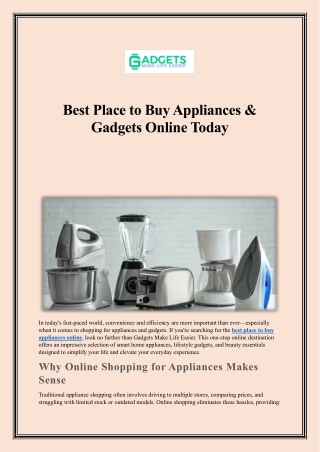 Best Place to Buy Appliances and Gadgets Online Today