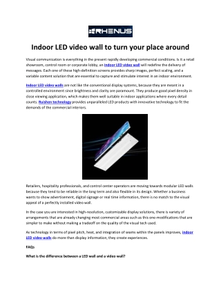 Indoor LED Video Wall Solutions by Ruisentec