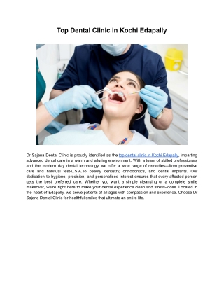 Top Dental Clinic in Kochi Edapally