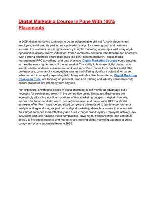 Digital Marketing Courses In Pune New