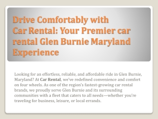 Top‑Rated Car Rental for car rental Glen Burnie Maryland Travelers