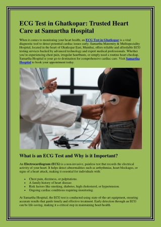 ECG Test in Ghatkopar