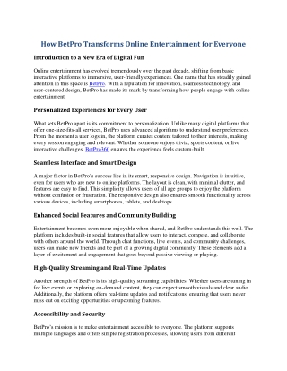 BetPro Platform | Engaging Digital Fun Anytime, Anywhere