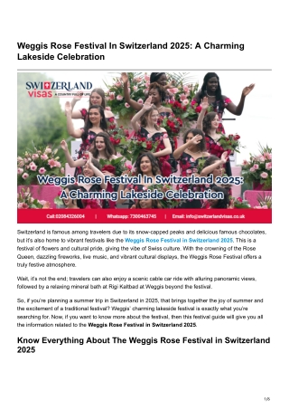 Weggis Rose Festival In Switzerland 2025 A Charming Lakeside Celebration