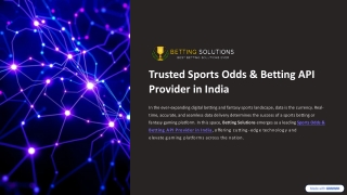 Trusted Sports Odds & Betting API Provider in India