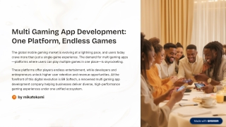Multi Game App Development Company – One Platform, Endless Games