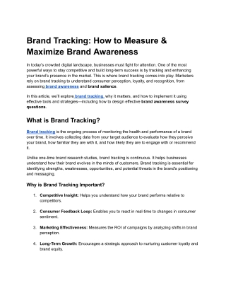 Brand Tracking - How to Measure & Maximize Brand Awareness