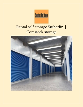 Rental self storage  Sutherlin | Comstock storage
