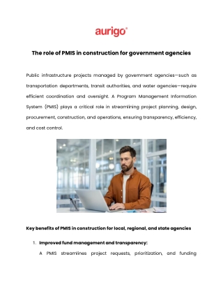 The role of PMIS in construction for government agencies
