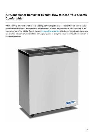 Air Conditioner Rental for Events How to Keep Your Guests Comfortable