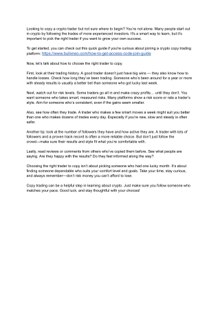 So, you're curious about crypto copy trading in 2024-4