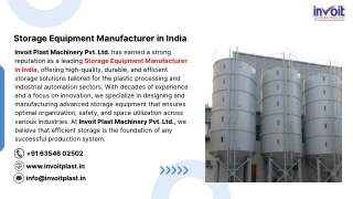 Storage Equipment Manufacturer in India